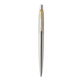 Kugelschreiber Jotter, blau, Edelstahlgehäuse, Goldclip, PARKER